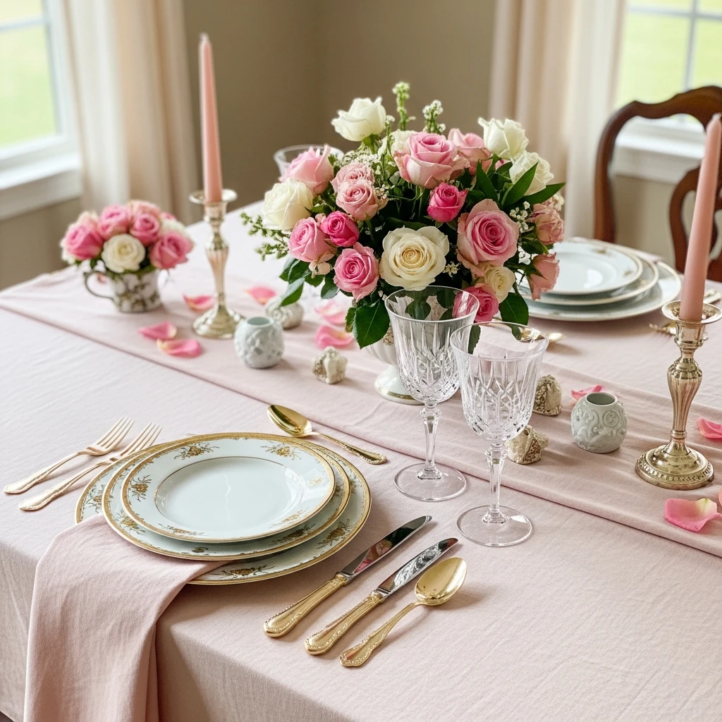 French Inspired Romance - 50 Beautiful & Budget-Friendly Valentine's Day Table Setting Ideas