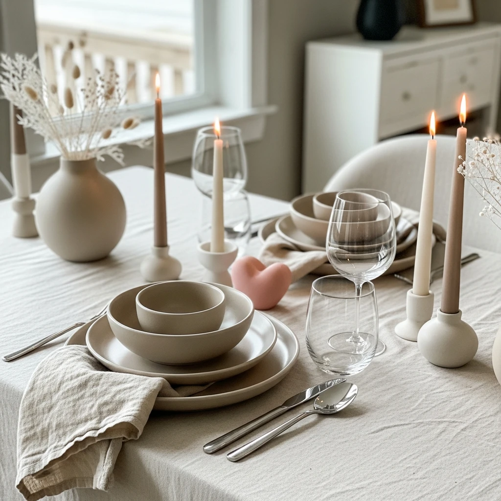 Earth Tone Valentine - 50 Beautiful & Budget-Friendly Valentine's Day Table Setting Ideas
