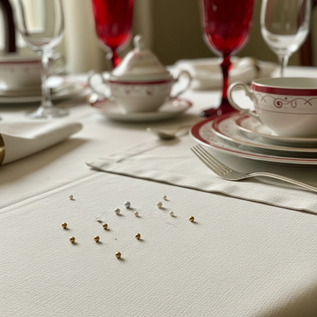 Pearl or Gold Scatter - 50 Beautiful & Budget-Friendly Valentine's Day Table Setting Ideas