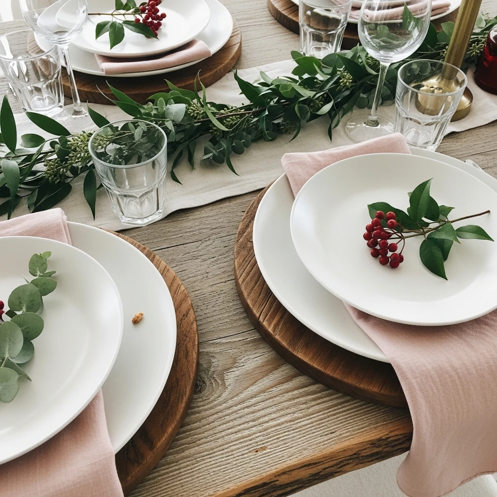 Modern Rustic Setting - 50 Beautiful & Budget-Friendly Valentine's Day Table Setting Ideas