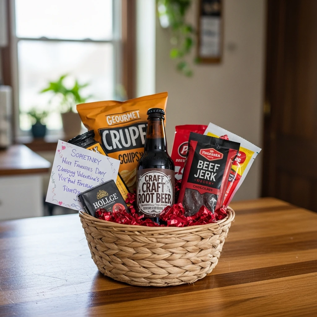 Customized Snack Basket - 50 Simple, Budget-Friendly Valentine's Gifts He Will Actually Use