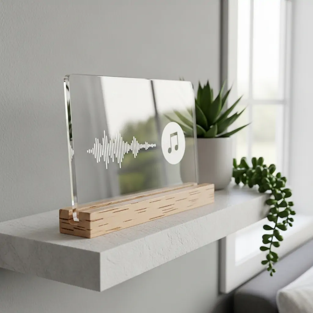 Shared Song Glass Plaque - 50 Valentines Gift Ideas for Friends