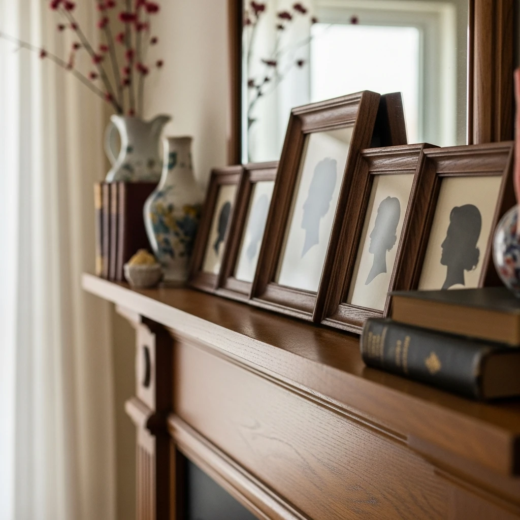 Classic Silhouette Art - 50 Beautiful and Budget-Friendly Valentine's Mantel Decor Ideas