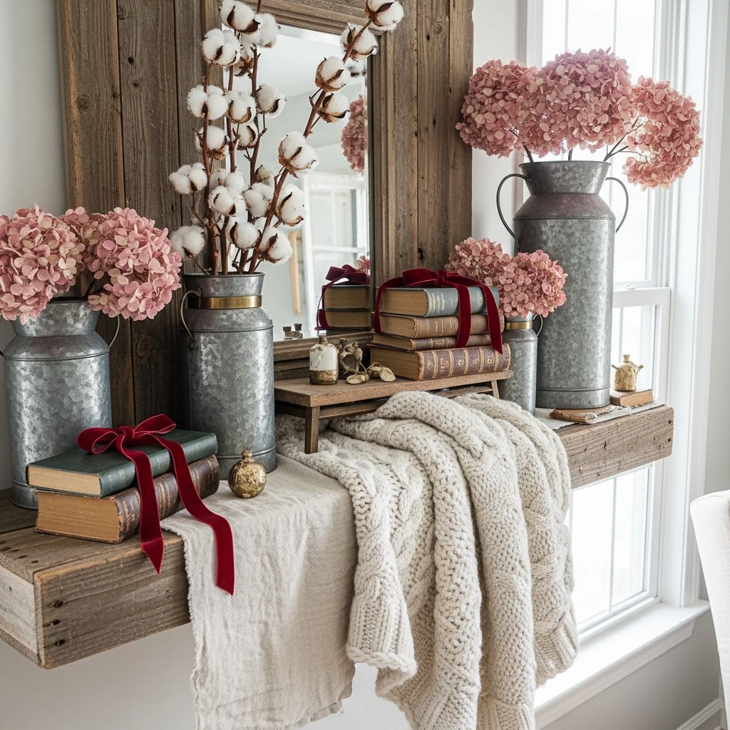 Rich Layered Textures - 50 Beautiful and Budget-Friendly Valentine's Mantel Decor Ideas