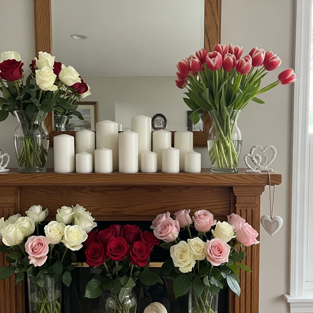 Forever Classic Look - 50 Beautiful and Budget-Friendly Valentine's Mantel Decor Ideas