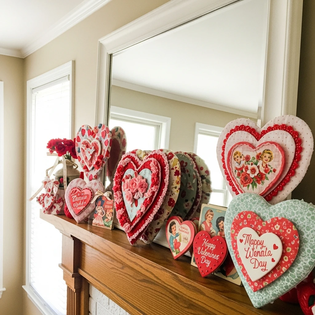 Mirror Backdrop Dimension - 50 Beautiful and Budget-Friendly Valentine's Mantel Decor Ideas