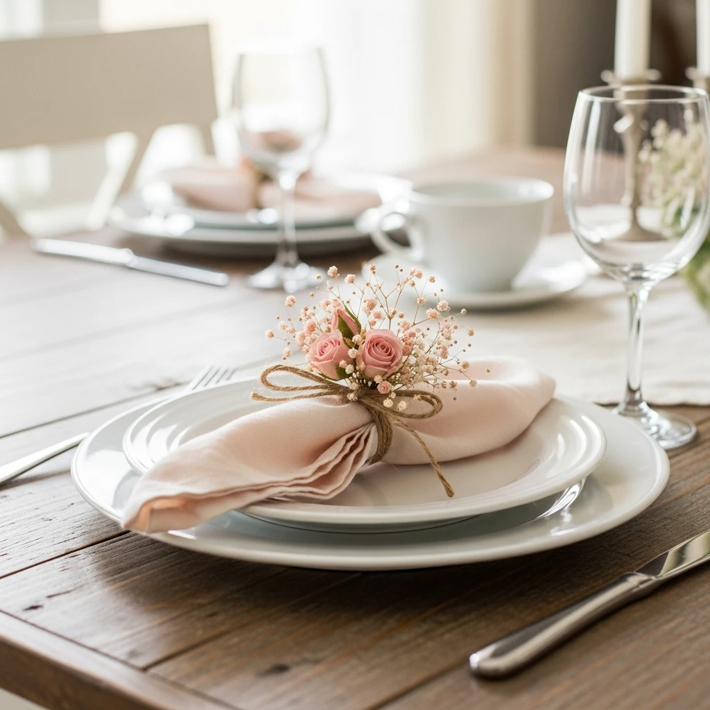 Floral Napkin Rings - 50 Simple & Budget-Friendly Valentines Party Decor Ideas