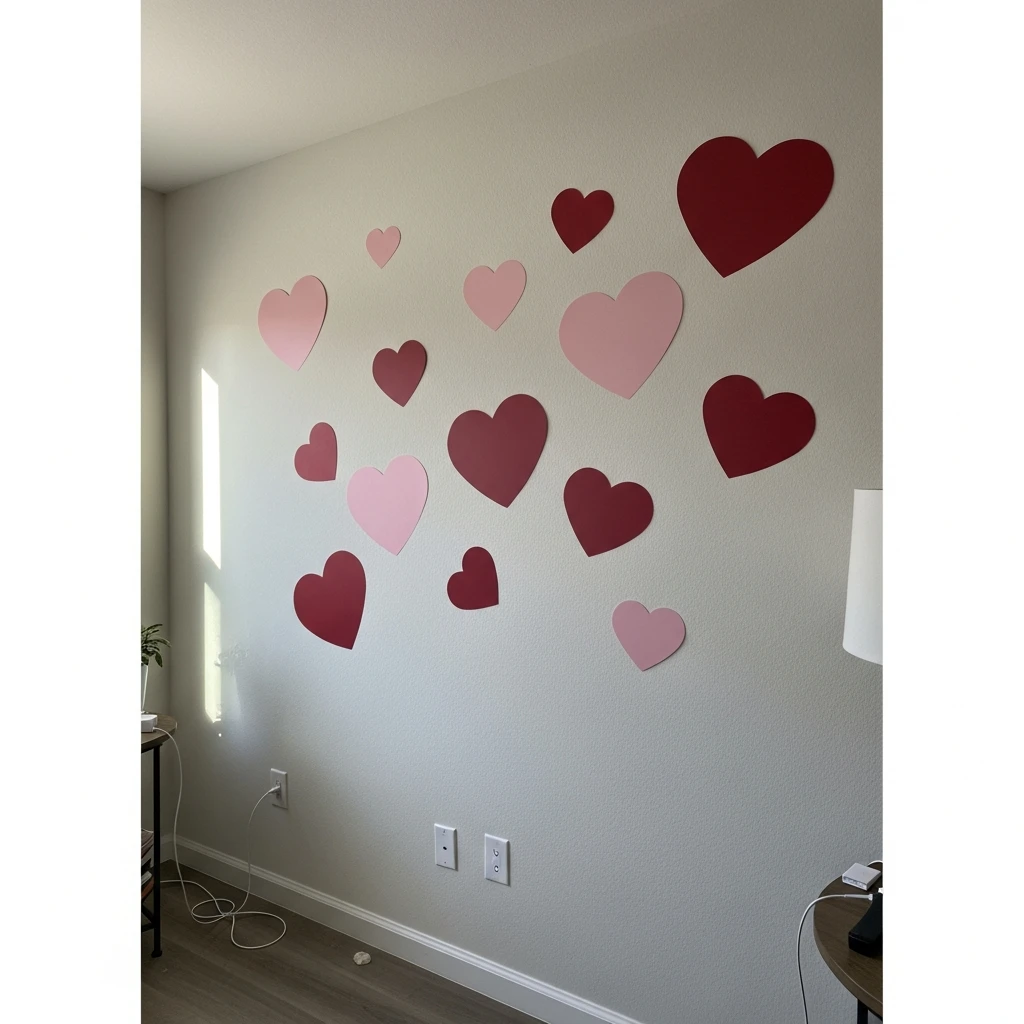 Geometric Heart Wall - 50 Simple & Budget-Friendly Valentines Party Decor Ideas