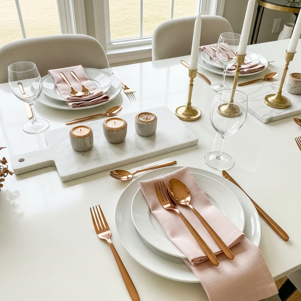 Marble and Rose-Gold - 50 Simple & Budget-Friendly Valentines Party Decor Ideas