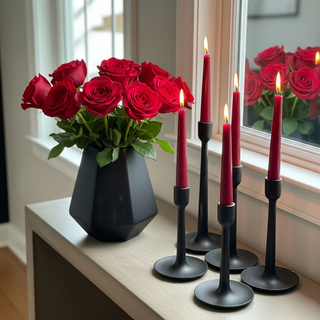 Black and Red Modern - 50 Simple & Budget-Friendly Valentines Party Decor Ideas