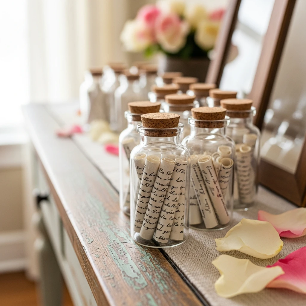 Message-in-a-Bottle - 50 Simple & Budget-Friendly Valentines Party Decor Ideas