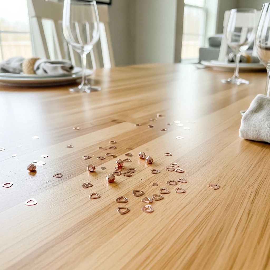 Sparkly Table Scatter - 50 Simple & Budget-Friendly Valentines Party Decor Ideas