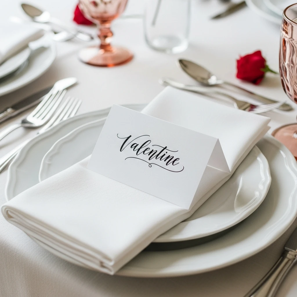 Calligraphy Place Cards - 50 Simple & Budget-Friendly Valentines Party Decor Ideas