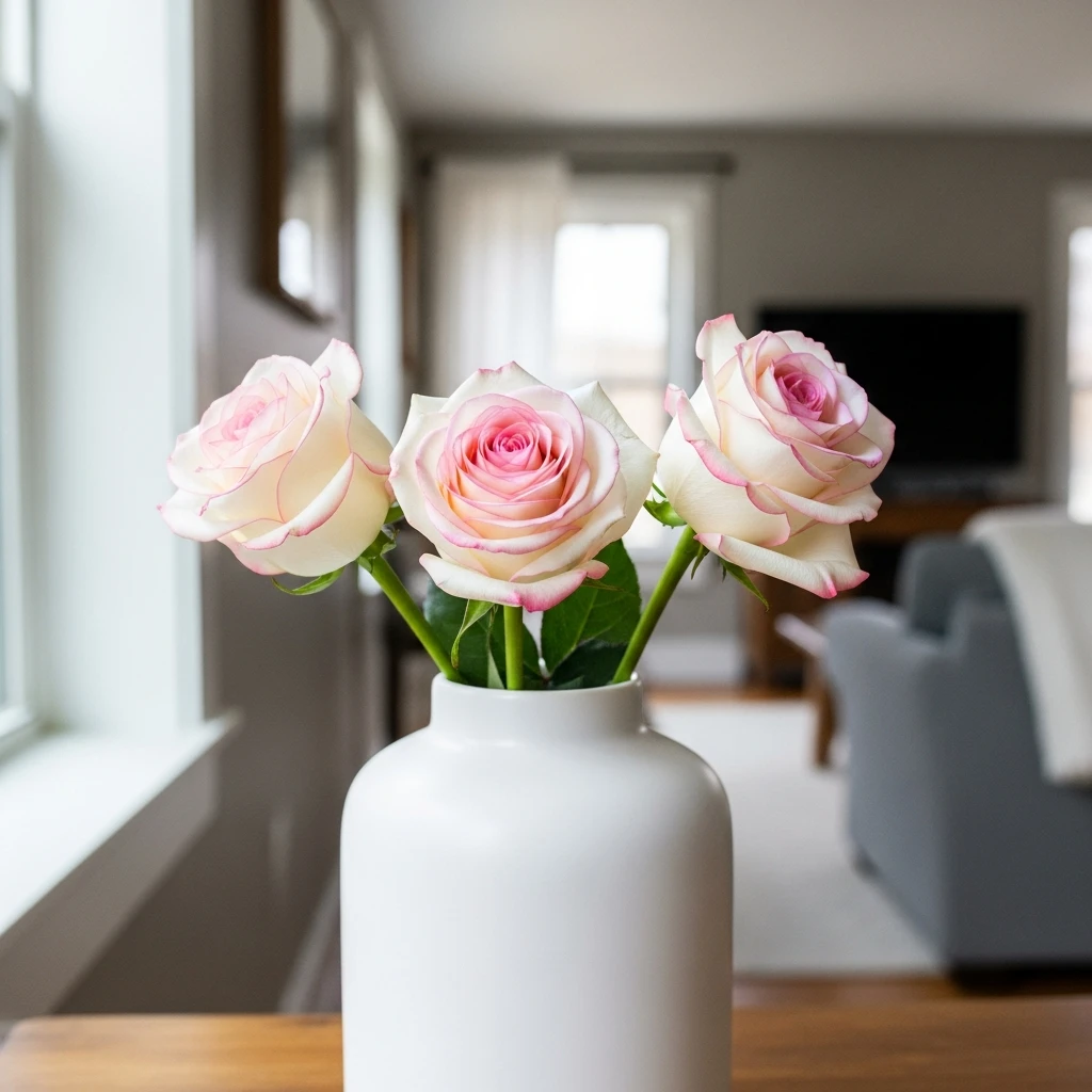 Two-Tone Rose Arrangement - 50 Simple & Budget-Friendly Valentines Party Decor Ideas