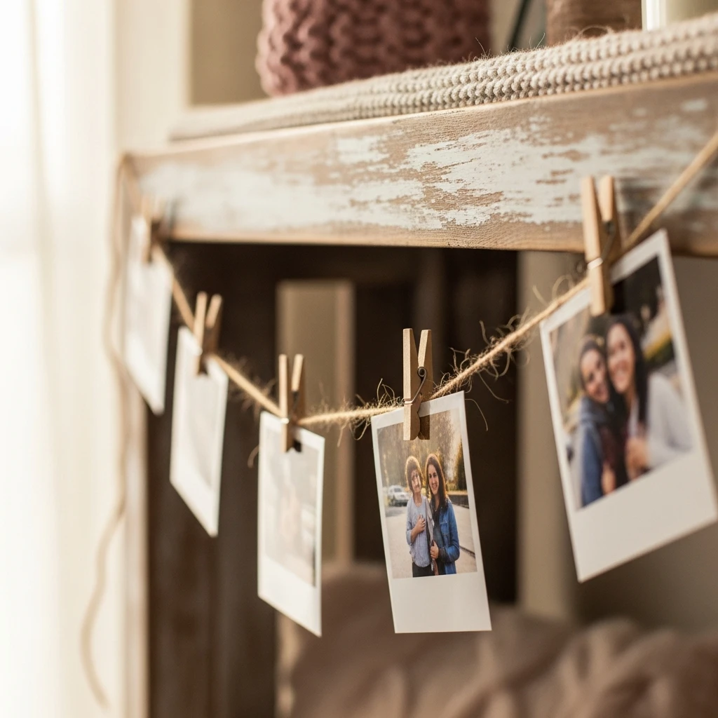 Photo Memory Garland - 50 Simple & Budget-Friendly Valentines Party Decor Ideas
