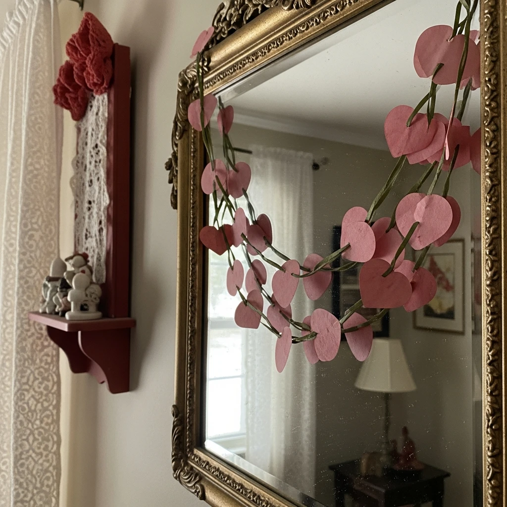 Mirror Garland Styling - 50 Vintage Valentine Decorations That Look Beautiful and Budget-Friendly