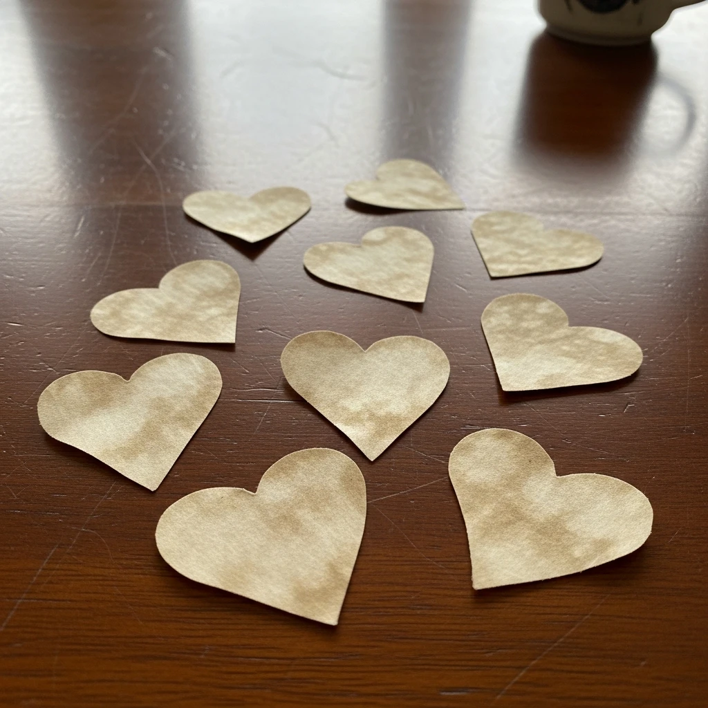 Aged Paper Heart Cutouts - 50 Vintage Valentine Decorations That Look Beautiful and Budget-Friendly