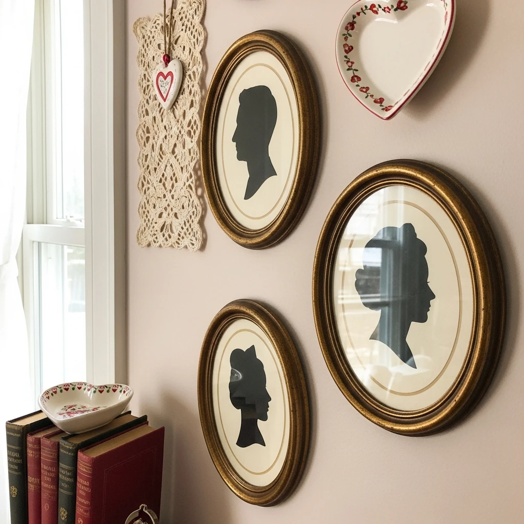 Romantic Silhouette Art - 50 Vintage Valentine Decorations That Look Beautiful and Budget-Friendly