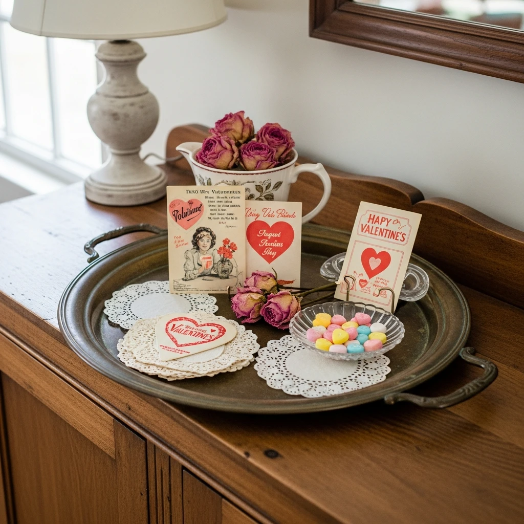Antique Serving Trays - 50 Vintage Valentine Decorations That Look Beautiful and Budget-Friendly