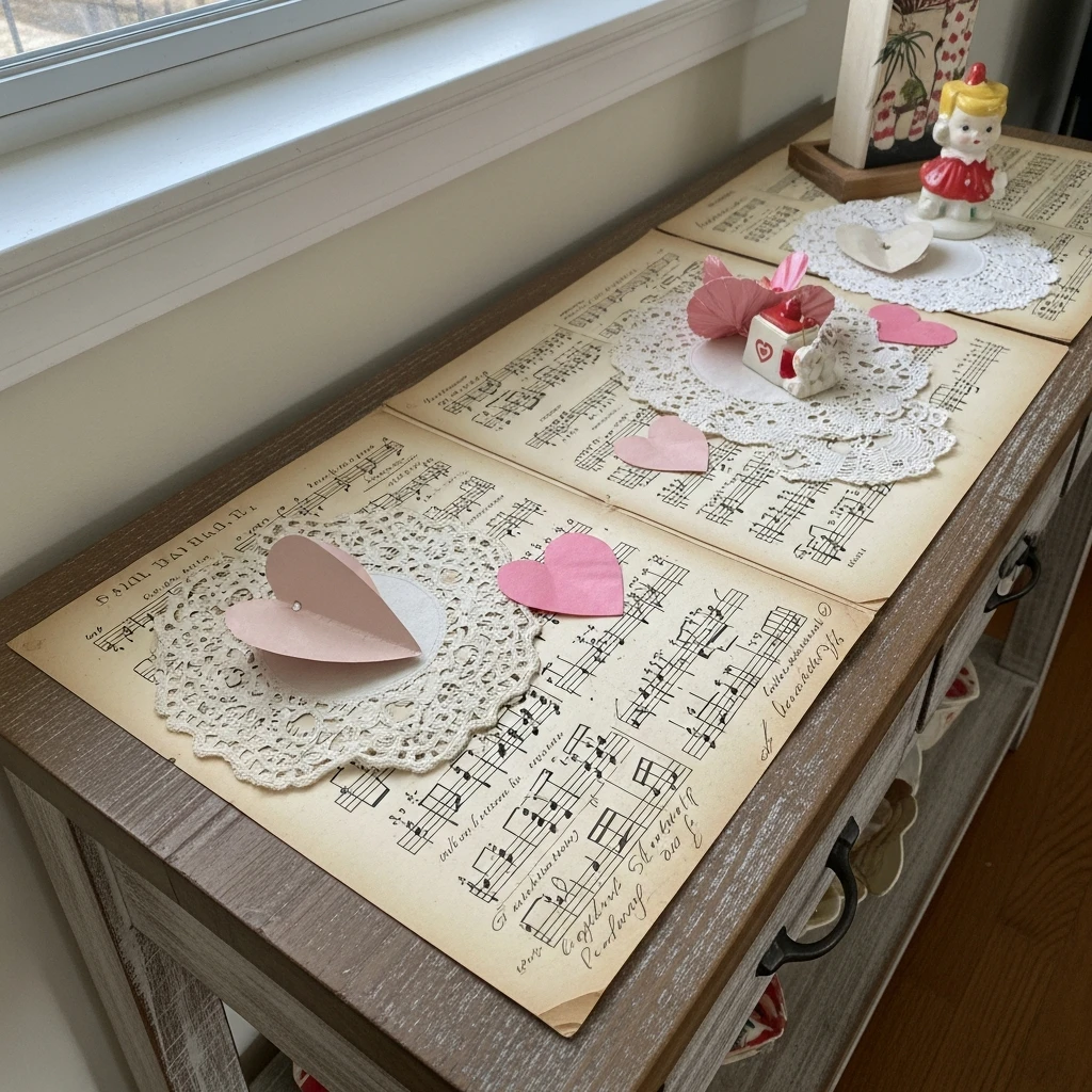 Vintage Sheet Music Art - 50 Vintage Valentine Decorations That Look Beautiful and Budget-Friendly