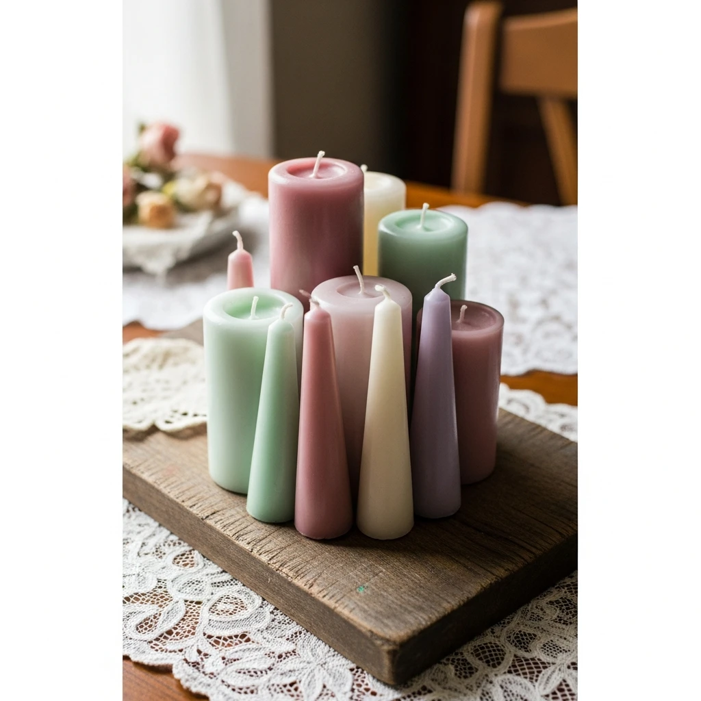 Pastel Candle Groupings - 50 Vintage Valentine Decorations That Look Beautiful and Budget-Friendly