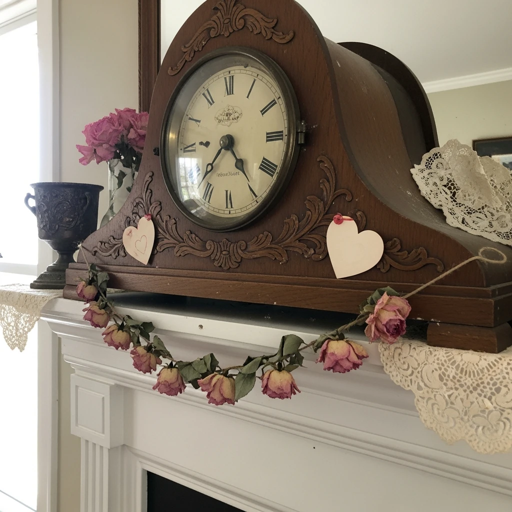 Vintage Clock Decor - 50 Vintage Valentine Decorations That Look Beautiful and Budget-Friendly