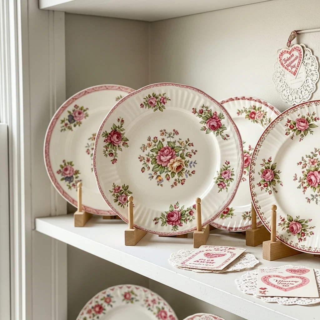 Floral China Displays - 50 Vintage Valentine Decorations That Look Beautiful and Budget-Friendly