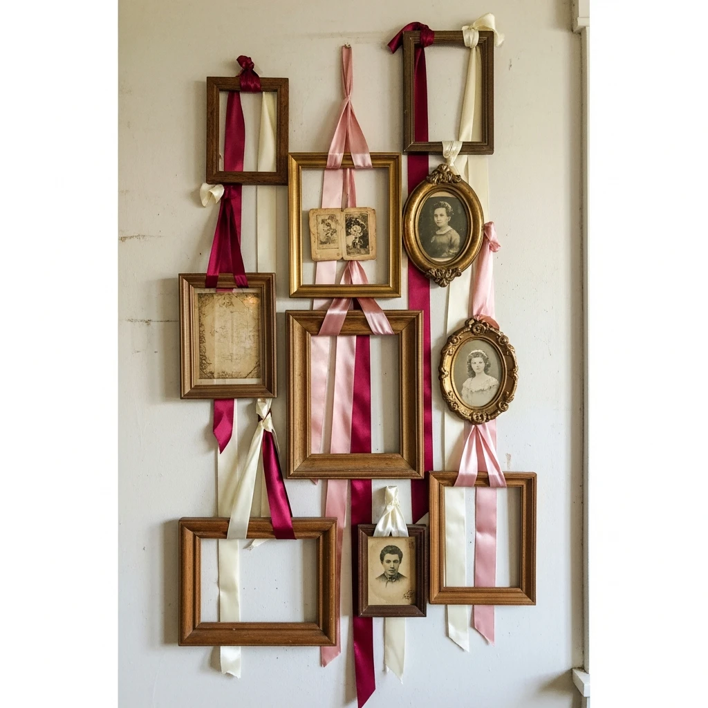 Ribbon-Hung Frames - 50 Vintage Valentine Decorations That Look Beautiful and Budget-Friendly