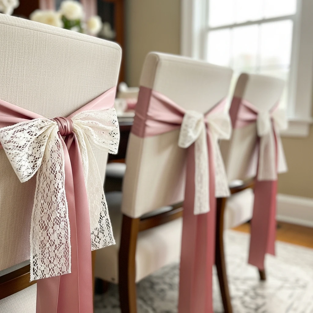 Ribbon-Tied Chair Decor - 50 Vintage Valentine Decorations That Look Beautiful and Budget-Friendly