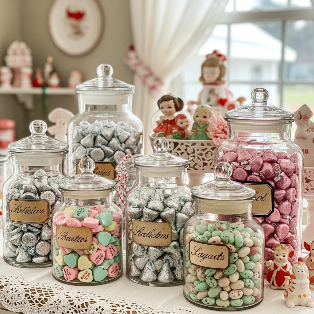 Apothecary Candy Jars - 50 Vintage Valentine Decorations That Look Beautiful and Budget-Friendly