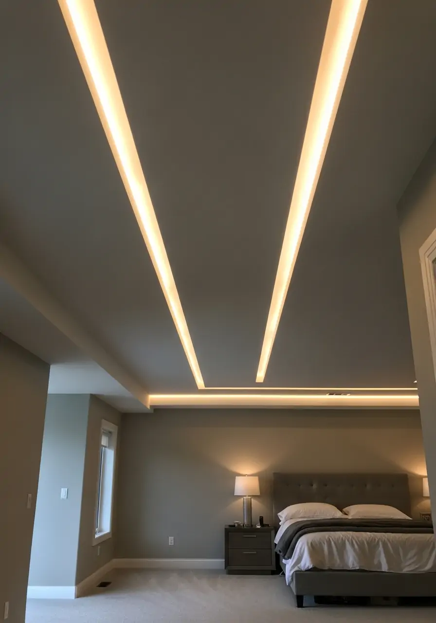 Long Linear Light Channels - 50 Best Down Ceiling Design Bedrooms Ideas