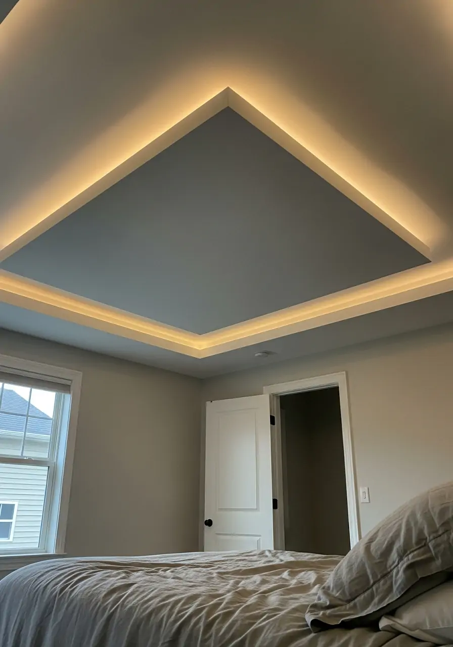 Soft Halo Edge Lighting - 50 Best Down Ceiling Design Bedrooms Ideas