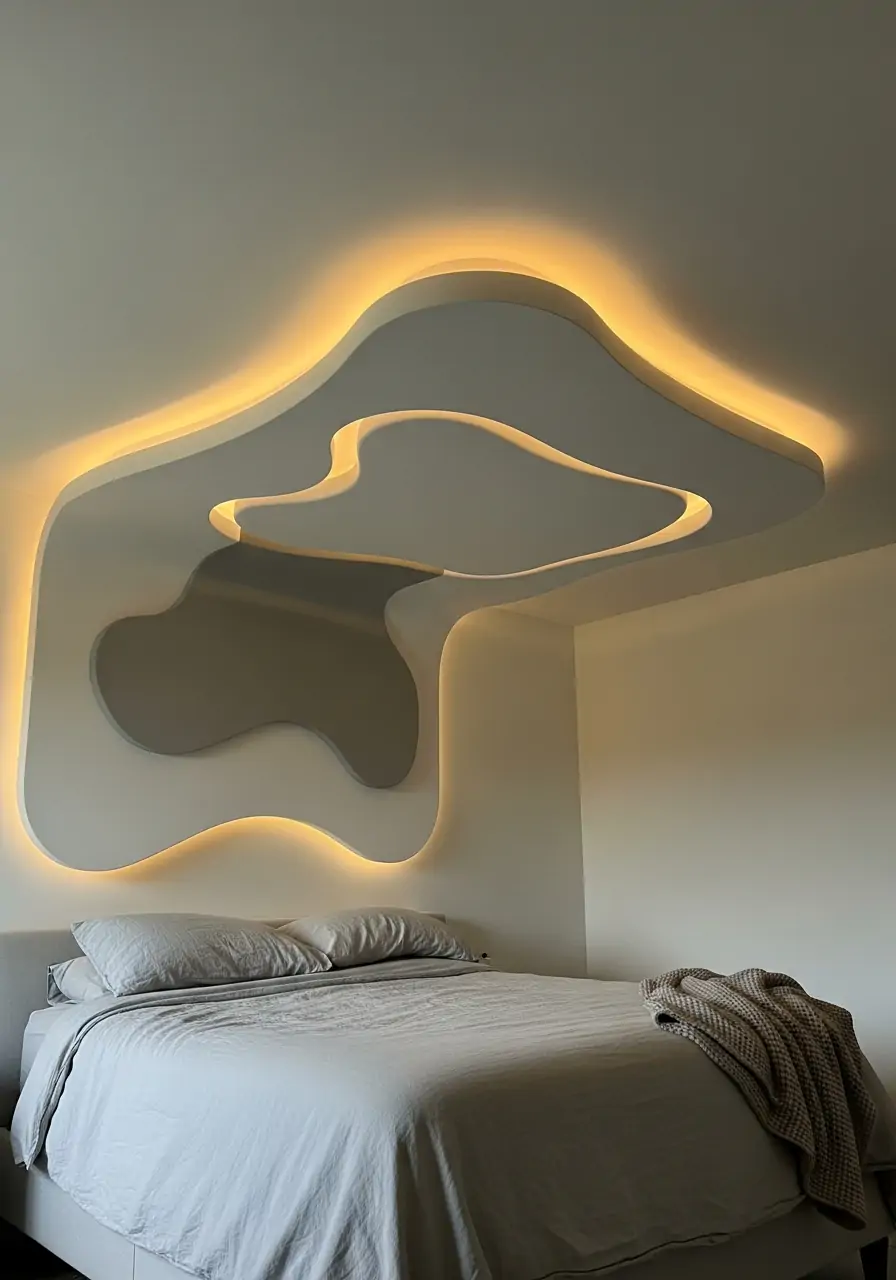 Custom Freeform Drop Shapes - 50 Best Down Ceiling Design Bedrooms Ideas