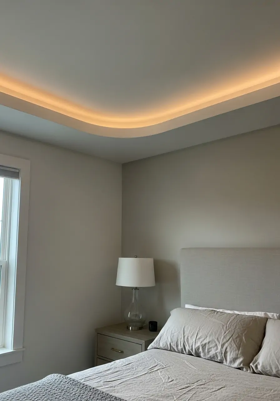 Soft Rounded Cove Drop - 50 Best Down Ceiling Design Bedrooms Ideas