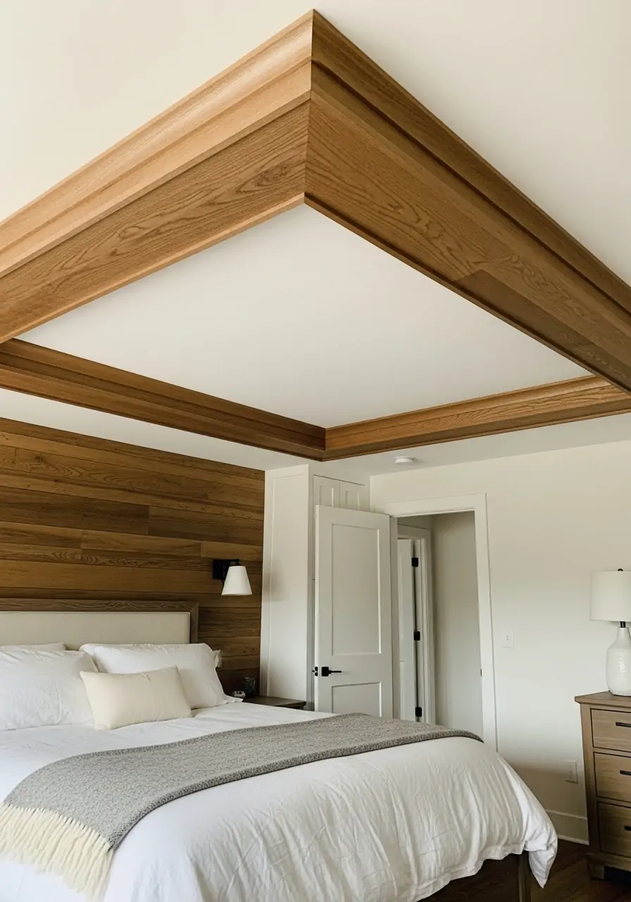 Wood Trim Accent Drop - 50 Best Down Ceiling Design Bedrooms Ideas