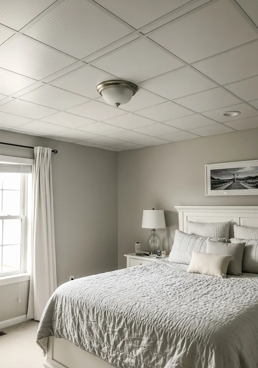 Practical PVC Panel Drop - 50 Best Down Ceiling Design Bedrooms Ideas