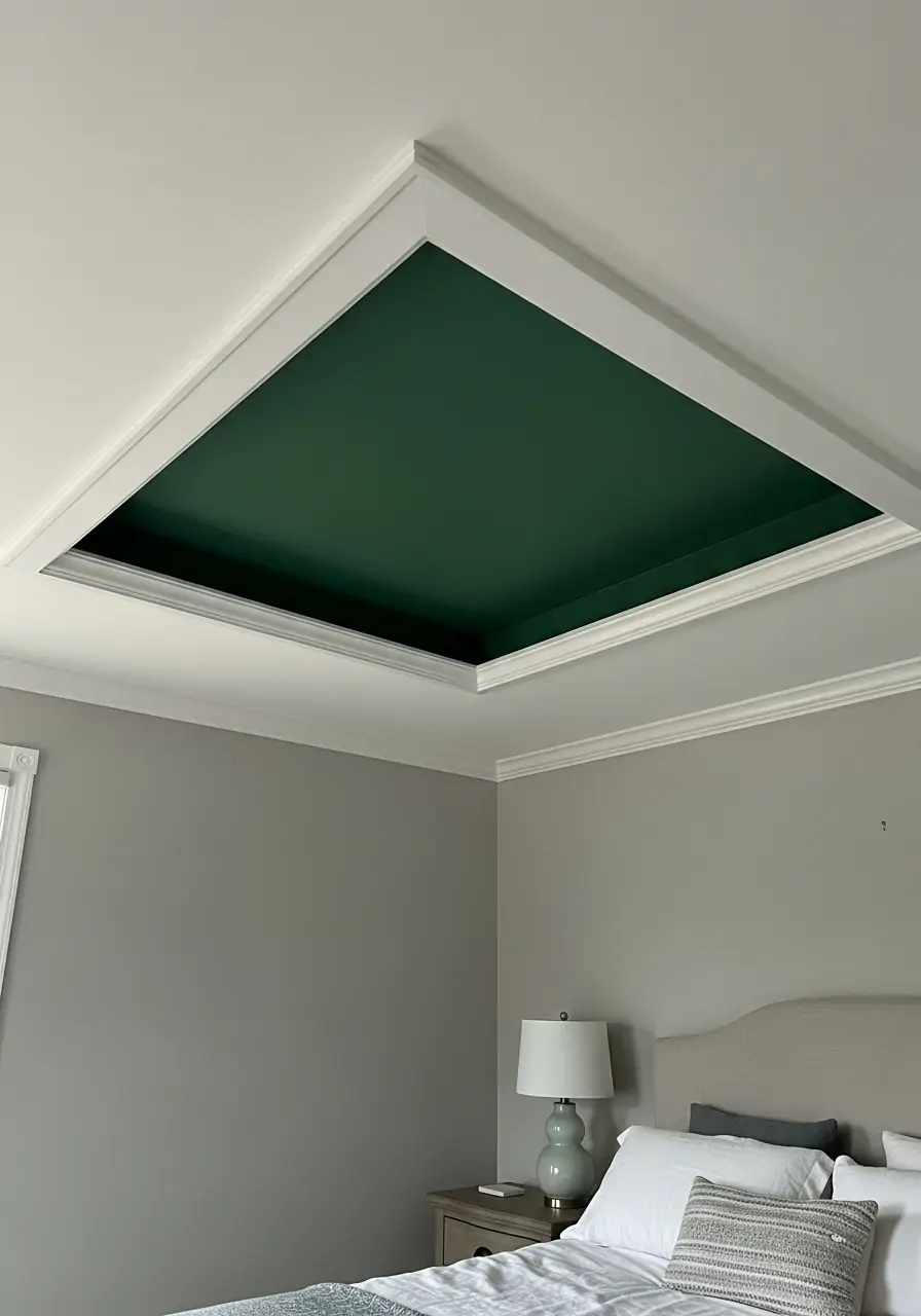 Accent Color Recessed Drop - 50 Best Down Ceiling Design Bedrooms Ideas