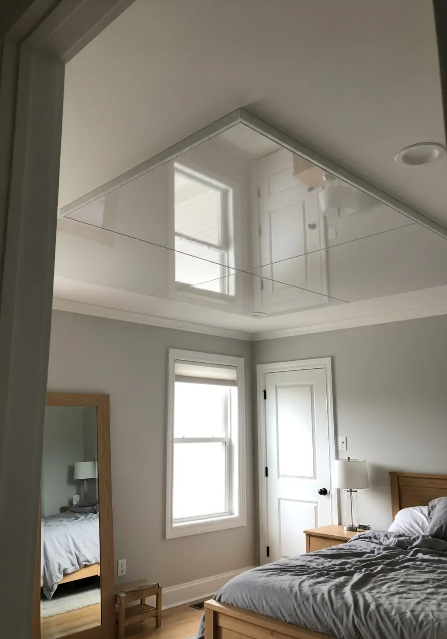 High-Gloss Ceiling Panel - 50 Best Down Ceiling Design Bedrooms Ideas