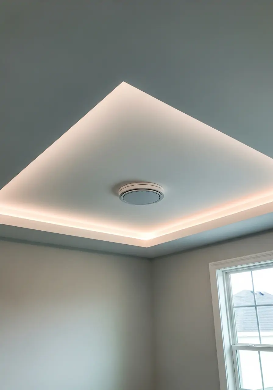 Integrated Fan and Light Drop - 50 Best Down Ceiling Design Bedrooms Ideas