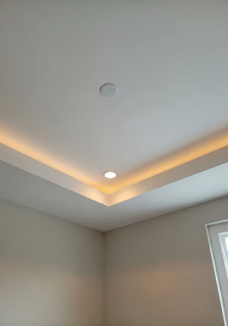 Shallow Drop With Spotlights - 50 Best Down Ceiling Design Bedrooms Ideas