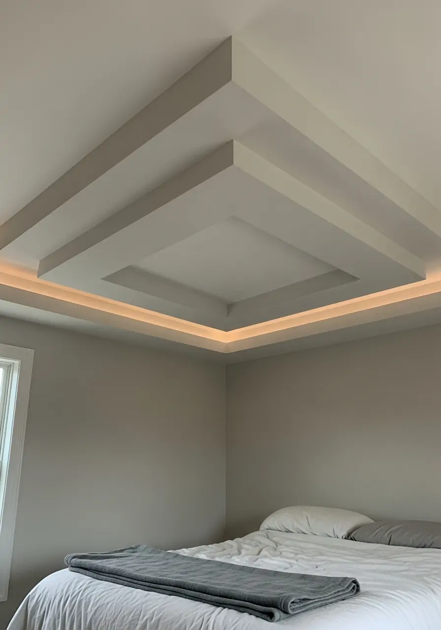 Stepped Layered Ceiling Border - 50 Best Down Ceiling Design Bedrooms Ideas