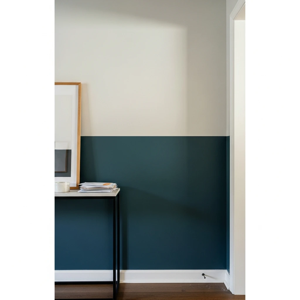 Modern Two-Tone Paint - 50 Beautiful & Budget-Friendly Entryway Accent Wall Ideas for a Fresh Look