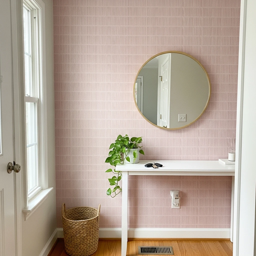 Soft Pastel Wallpaper - 50 Beautiful & Budget-Friendly Entryway Accent Wall Ideas for a Fresh Look