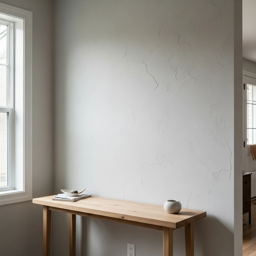 Textured Plaster Finish - 50 Beautiful & Budget-Friendly Entryway Accent Wall Ideas for a Fresh Look