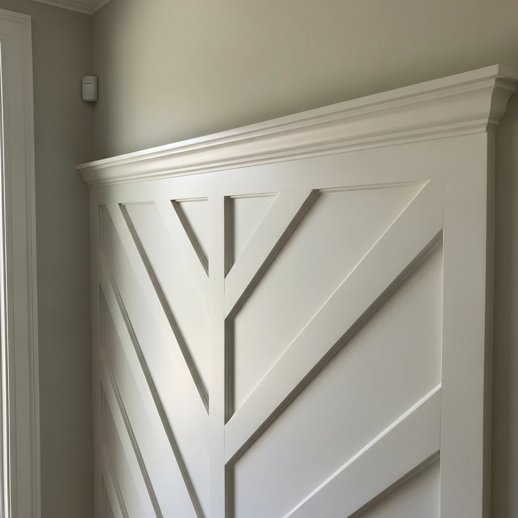 Cream Chevron Molding - 50 Beautiful & Budget-Friendly Entryway Accent Wall Ideas for a Fresh Look