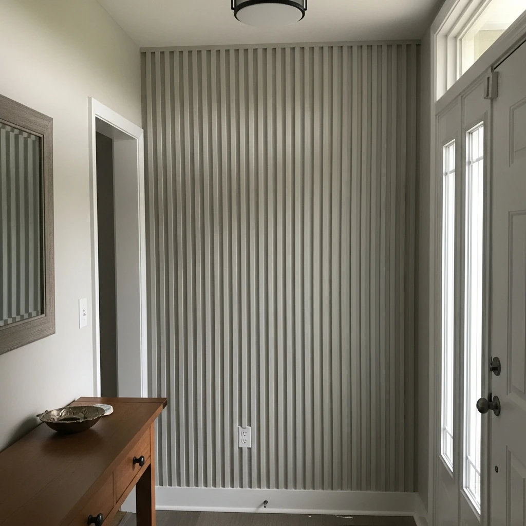 Sleek Thin Batten Wall - 50 Beautiful & Budget-Friendly Entryway Accent Wall Ideas for a Fresh Look