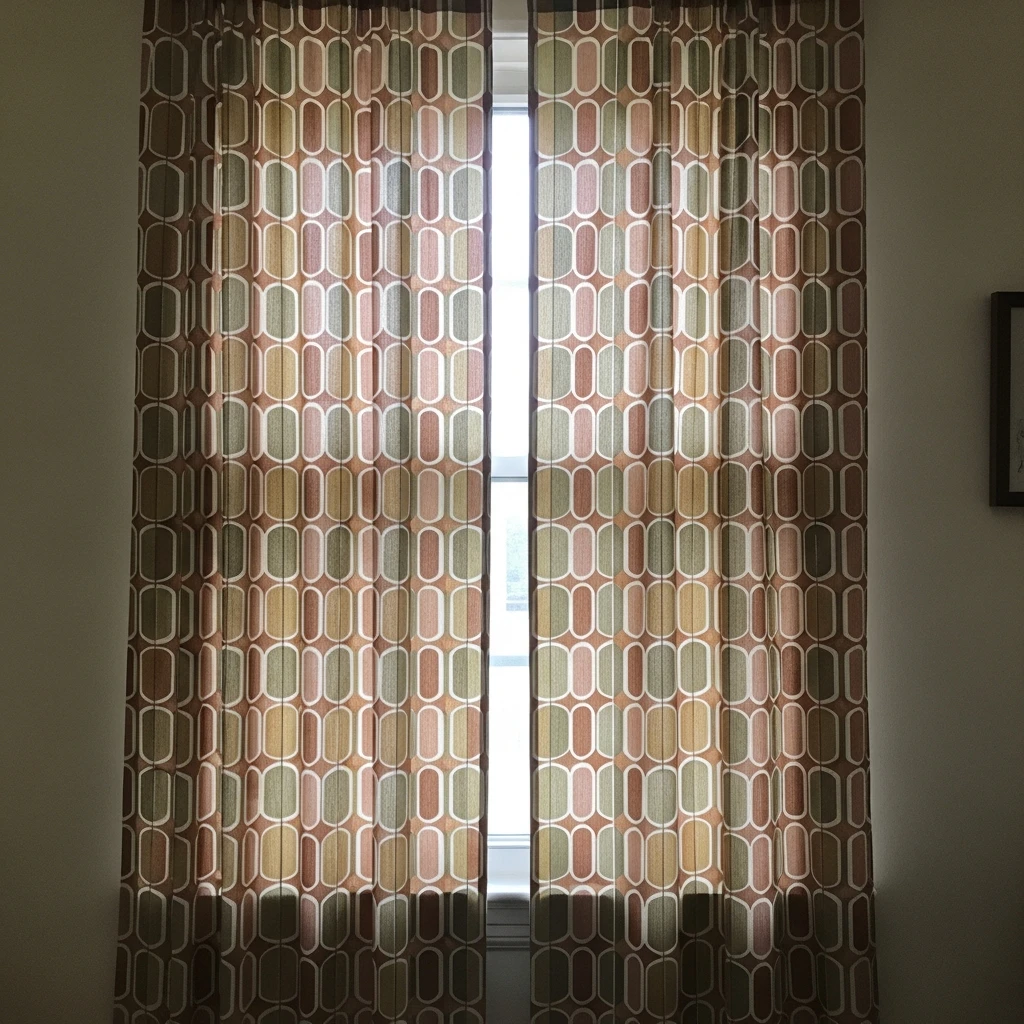 Retro Patterned Curtains - 50 Budget-Friendly Mid Century Modern Apartment Decor Ideas