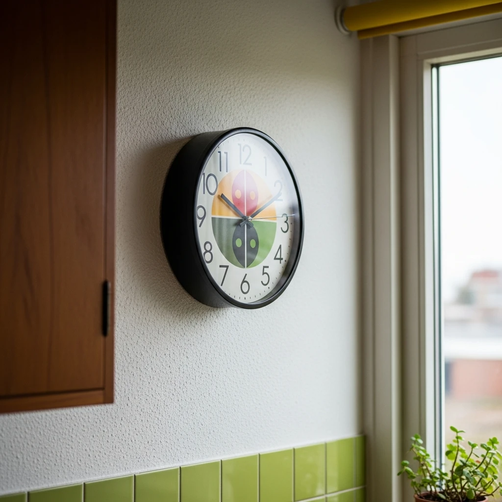 Retro Wall Clock - 50 Budget-Friendly Mid Century Modern Apartment Decor Ideas