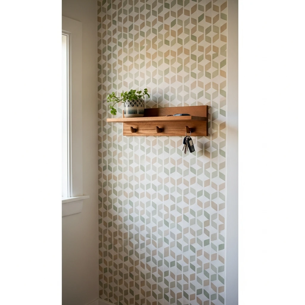 Retro-Patterned Wallpaper - 50 Budget-Friendly Mid Century Modern Apartment Decor Ideas