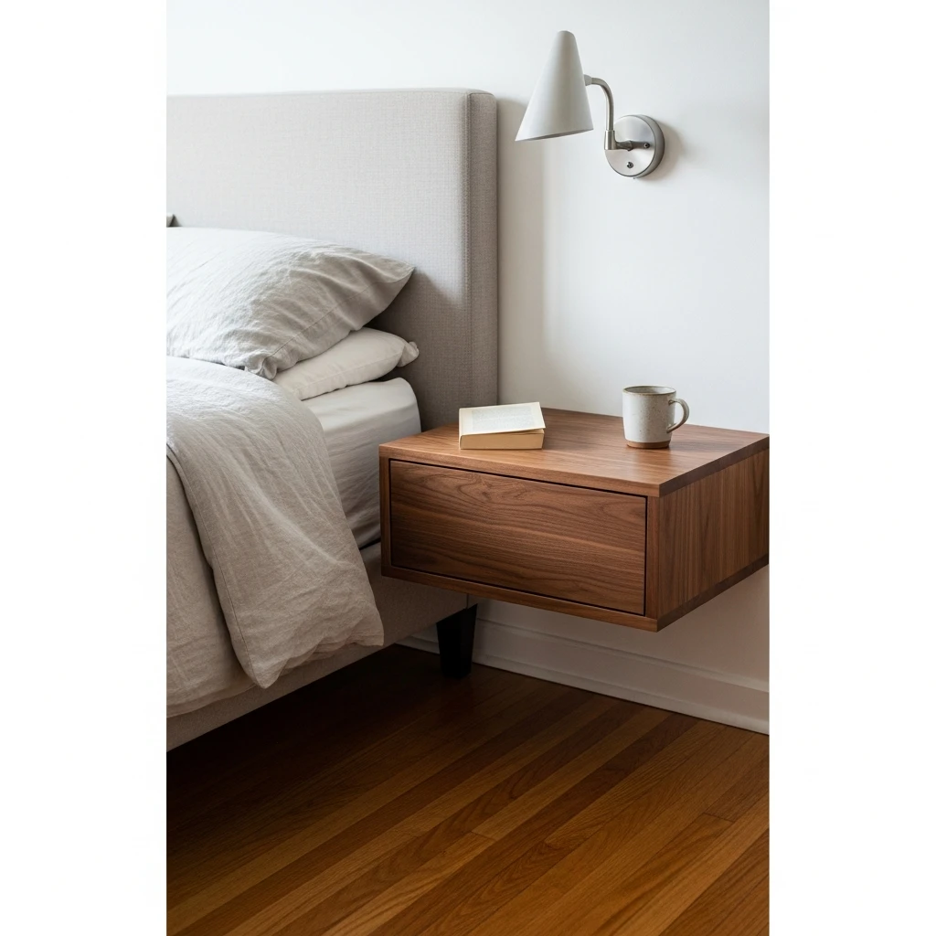 Floating Nightstands - 50 Budget-Friendly Mid Century Modern Apartment Decor Ideas